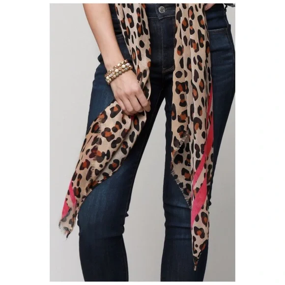 Leopard Print Versatile Wrap Hair Neck Scarf Sarong One Size - Picture 8 of 8